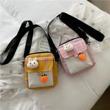 Canvas Wild Student Messenger Bag Plaid Shoulder Bags