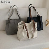 Canvas Firm Shoulder Bags Women Large Capacity Eco-friendly Underarm Handbag