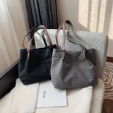 Canvas Firm Shoulder Bags Women Large Capacity Eco-friendly Underarm Handbag