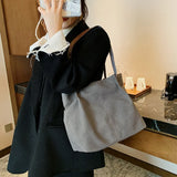 Canvas Firm Shoulder Bags Women Large Capacity Eco-friendly Underarm Handbag