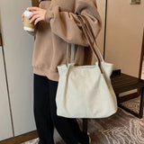 Canvas Firm Shoulder Bags Women Large Capacity Eco-friendly Underarm Handbag