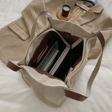 Canvas Firm Shoulder Bags Women Large Capacity Eco-friendly Underarm Handbag
