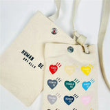Canvas HUMAN Bag Men Women Top Version Couple Shoulder Messenger Bag