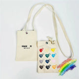 Canvas HUMAN Bag Men Women Top Version Couple Shoulder Messenger Bag