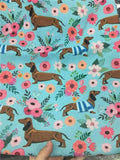 Dachshunds Print Canvas Shoulder Bag for Teen Girls