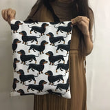 Dachshunds Print Canvas Shoulder Bag for Teen Girls