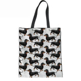 Dachshunds Print Canvas Shoulder Bag for Teen Girls
