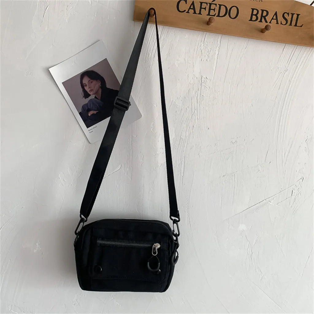 Canvas Handbag Solid Casual Tote Shoulder Bag Zipper Crossbody Bags