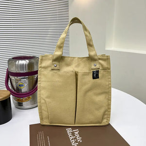 Canvas Handbag Women Large Lunch Box Bag Handle Multifunction Shopping Bolso