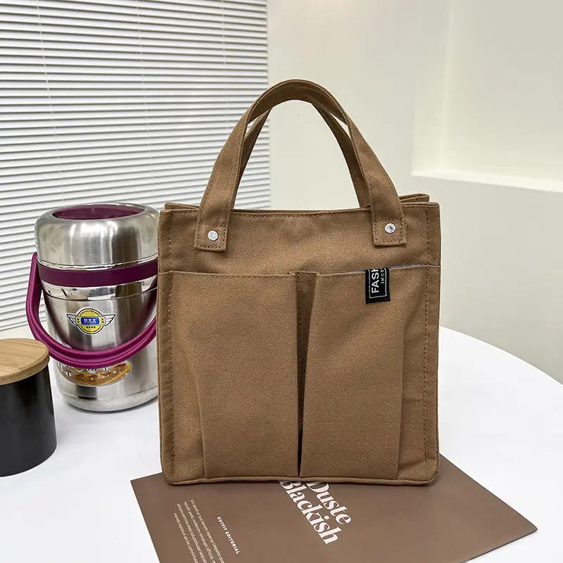 Canvas Handbag Women Large Lunch Box Bag Handle Multifunction Shopping Bolso