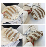 Canvas Handbags Women Shoulder Bags Beaded Portable Armpit Crossbody Bags