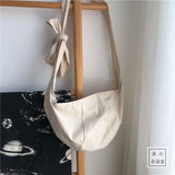 Canvas Handbags Tie Hobos Shoulder Bag Women Crossbody Bags Ladies
