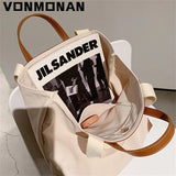 Canvas Handbag for Women Large Capacity Shoulder Bag Ladies Tote