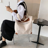 Canvas Handbag for Women Large Capacity Shoulder Bag Ladies Tote