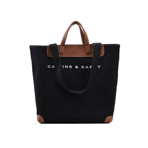 Canvas Handbag for Women Large Capacity Shoulder Bag Ladies Tote