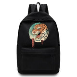 Canvas High School Bag Casual Cat Pattern Printed Men Backpack