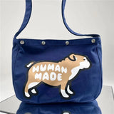Canvas Cartoon Graphic Human Dog Bag Vintage Backpacks