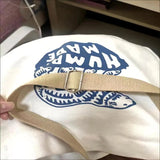 Canvas Human Polar Bear Backpacks Buckle Shoulder Strap Handbag Men Women