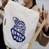 Canvas Human Polar Bear Backpacks Buckle Shoulder Strap Handbag Men Women