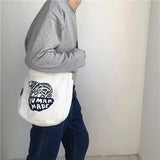 Canvas Human Polar Bear Backpacks Buckle Shoulder Strap Handbag Men Women