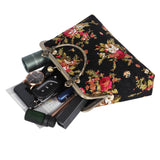 Canvas Kiss Lock Bag Handbag For Women Cheongsam Special Flower Winter Clasp
