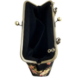 Canvas Kiss Lock Bag Handbag For Women Cheongsam Special Flower Winter Clasp