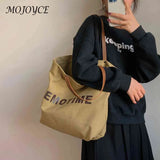 Canvas Ladies Tote Large Capacity Reusable Grocery Bag Snap Closure