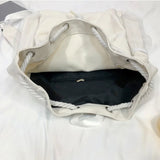 Canvas Large Capacity Backpacks Solid Couples Drawstring Casual