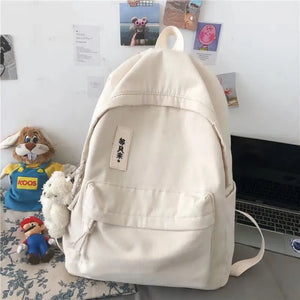 Canvas Large Capacity Backpacks Women Leisure Students School Letter College Bag
