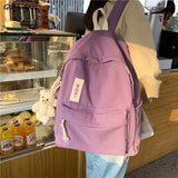 Canvas Large Capacity Backpacks Women Leisure Students School Letter College Bag