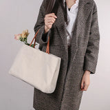 Canvas Large Shoulder Bag Women Casual Tote Ladies Storage Bag