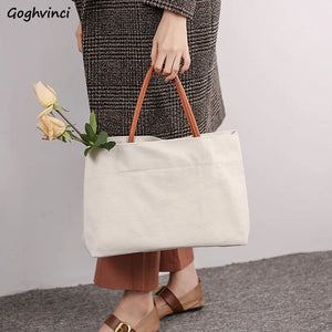 Canvas Large Shoulder Bag Women Casual Tote Ladies Storage Bag