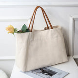 Canvas Large Shoulder Bag Women Casual Tote Ladies Storage Bag
