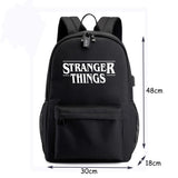 Canvas Luminous Backpack Strang Things Student School Bags With USB Charging