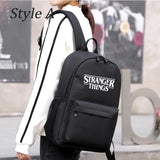 Canvas Luminous Backpack Strang Things Student School Bags With USB Charging