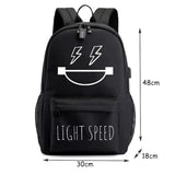 Canvas Luminous Backpack for School Teenagers Boys Girls USB Waterproof