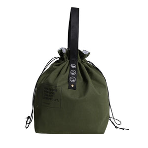 Canvas Lunch Bag Bento Box Handbag Picnic Dinner Container