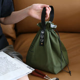 Canvas Lunch Bag Bento Box Handbag Picnic Dinner Container