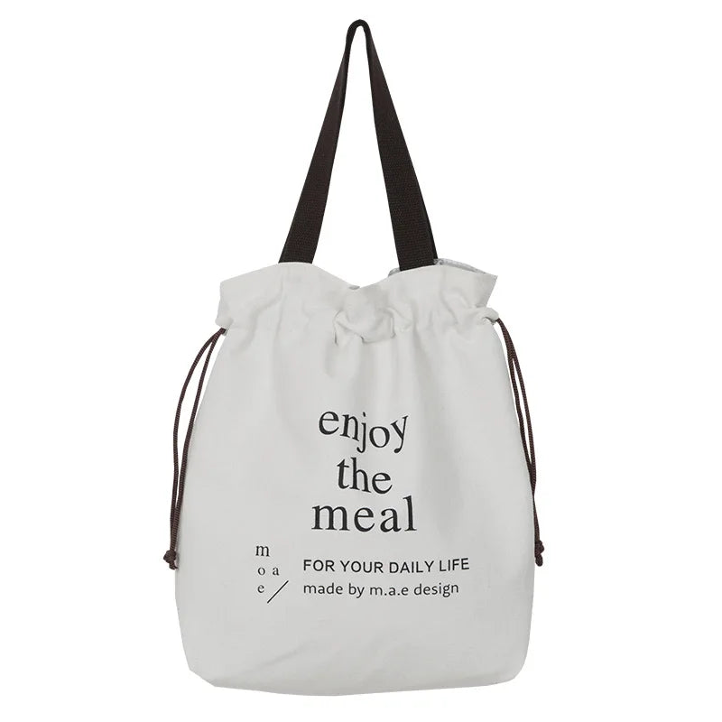 Canvas Lunch Bag Foil Lining Tote Cooler Handbag Picnic School Food Storage