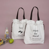 Canvas Lunch Bag Foil Lining Tote Cooler Handbag Picnic School Food Storage