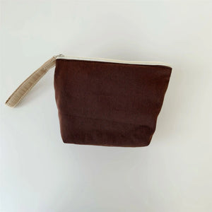 Canvas Makeup Bag Small Cosmetic Pouch Organizer Women Wrist Pouch