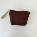 Canvas Makeup Bag Small Cosmetic Pouch Organizer Women Wrist Pouch