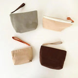 Canvas Makeup Bag Small Cosmetic Pouch Organizer Women Wrist Pouch