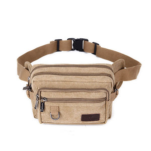 Canvas Men Waist Packs Messager Shoulder Bags Vintage Outdoor Traval Bag
