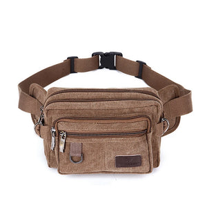 Canvas Men Waist Packs Messager Shoulder Bags Vintage Outdoor Traval Bag