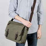 Canvas Messenger Bag For Men Vintage Briefcase Large Capacity Crossbody Bags