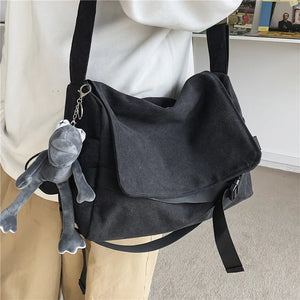 Canvas Messenger Bag Ladies Big Capacity Shoulder Bag
