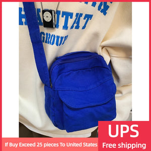 Canvas Messenger Bag Women Casual Nylon Crossbody Bag Mini Handbags