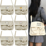 Canvas Messenger Bag Women's Shoulder Bag Unisex Casual Travel Handbag