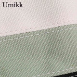 Canvas Messenger Bag Striped Retro Women Handbag Zipper Small Square